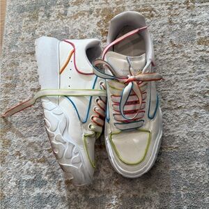 Alexander McQueen White Sneakers with Colorful Accents